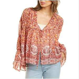 Free People Lorriane Tiered Kimono with Bonus Tank Small Boho Hippie Flowy NWOT